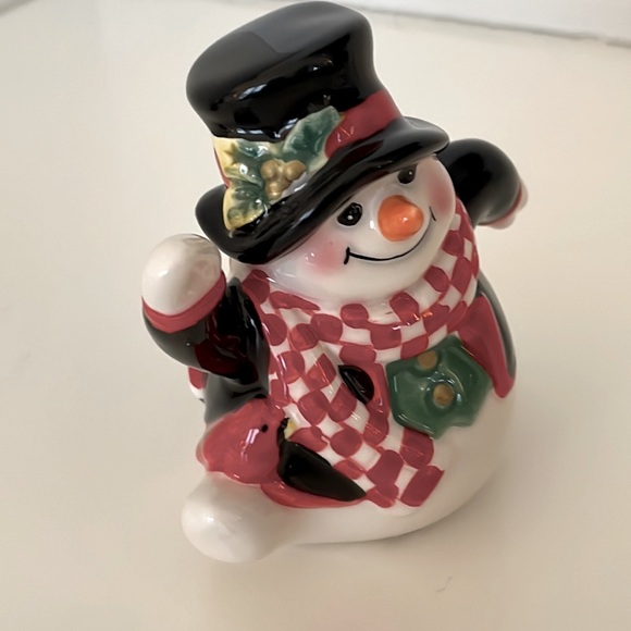 Fitz and Floyd, Holly Jolly Snowman, set of 3 with original box. Winter display! - Picture 12 of 15